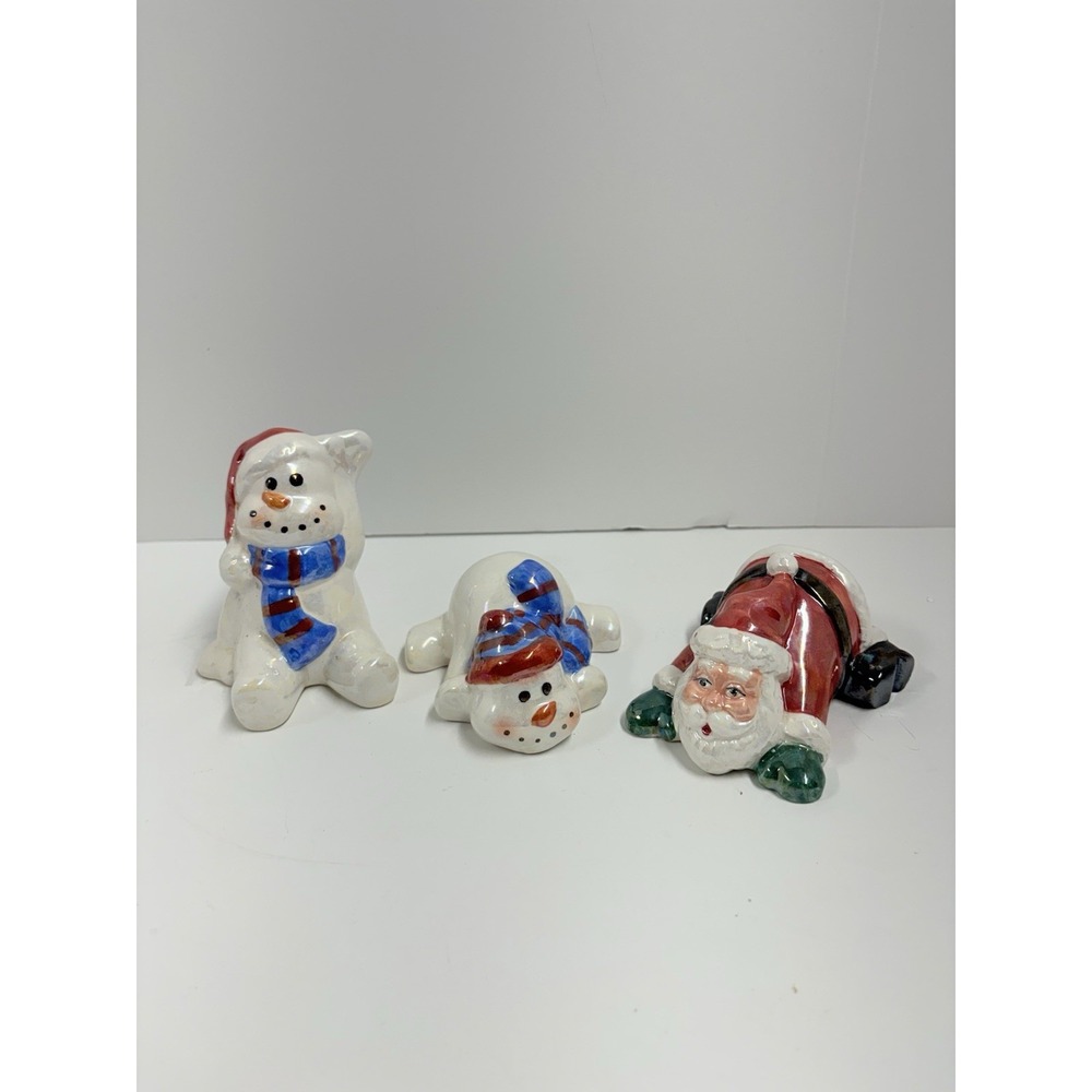 Vintage Christmas Figurines 3 Snowmen and‎ Santa